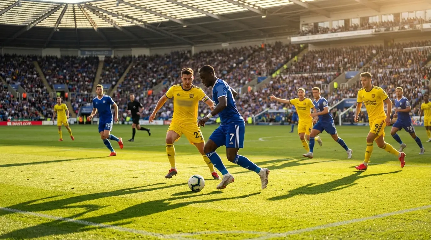 Twee voetbalteams in actie op het groene veld met de bal bij de doellijn